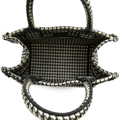 Small Houndstooth Embroidered Book Tote