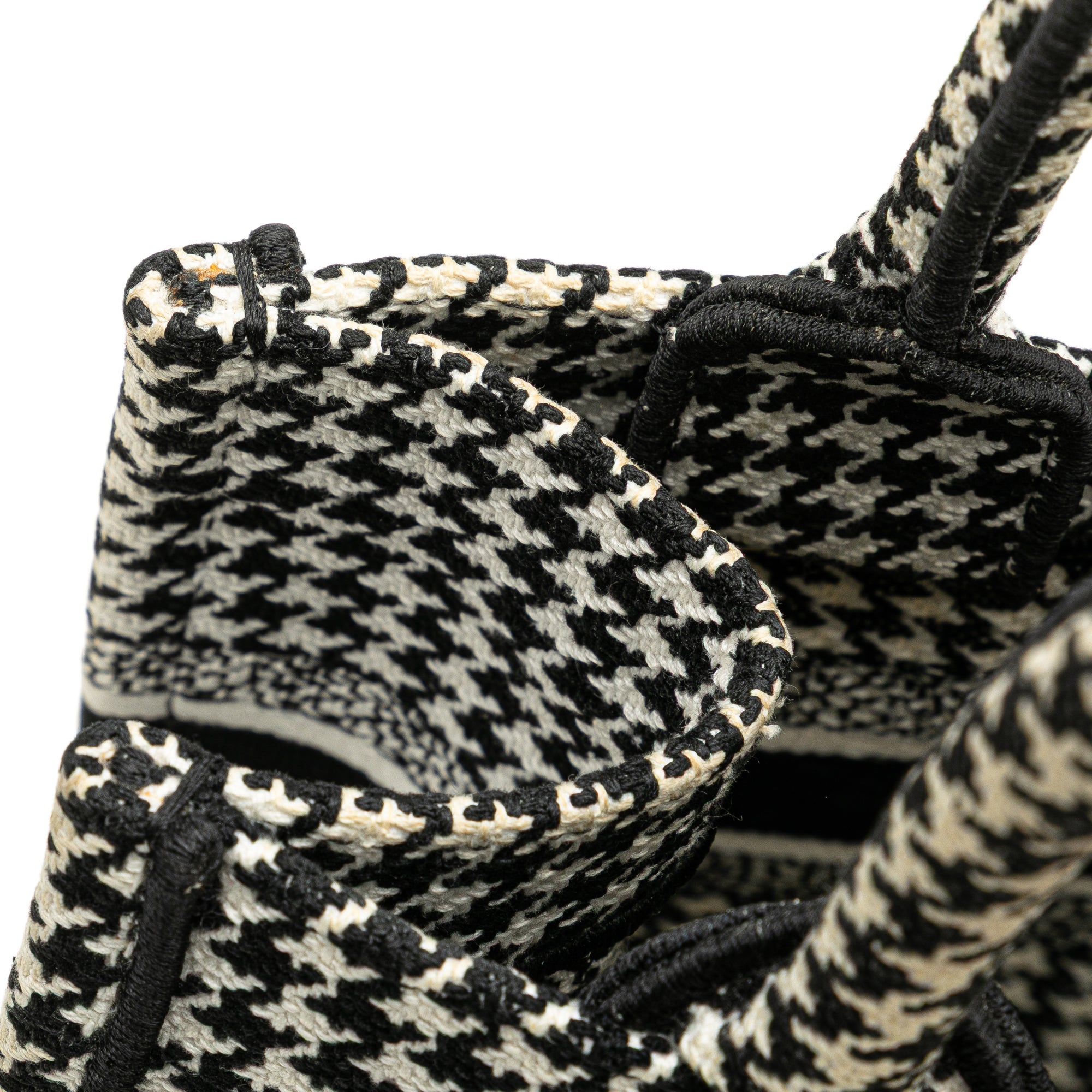 Small Houndstooth Embroidered Book Tote