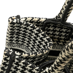 Small Houndstooth Embroidered Book Tote