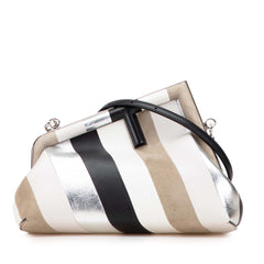 Small Fendi First Leather and Suede Striped Crossbody