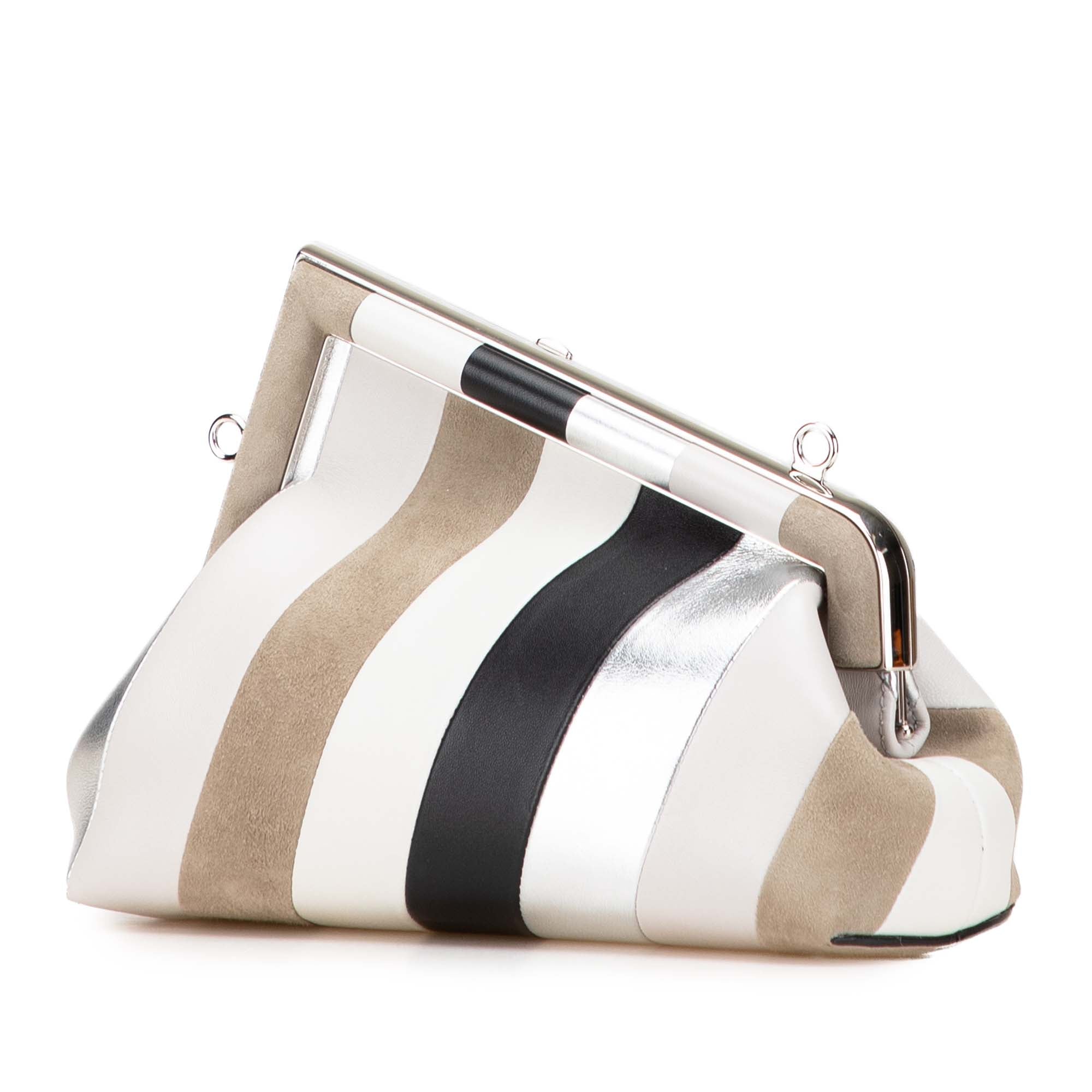 Small Fendi First Leather and Suede Striped Crossbody
