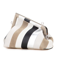 Small Fendi First Leather and Suede Striped Crossbody