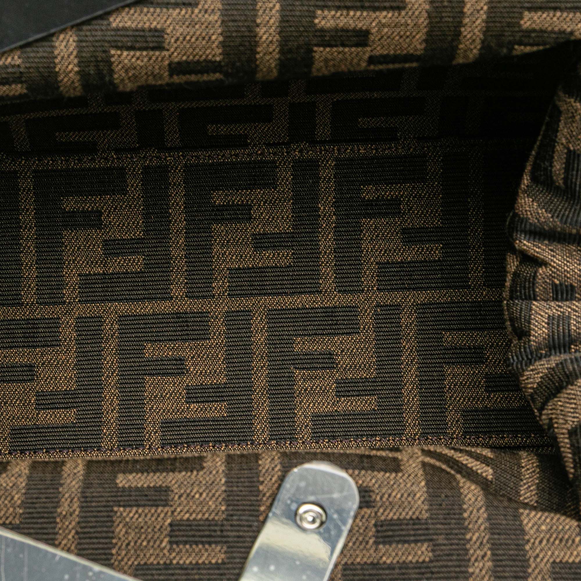 Small Fendi First Leather and Suede Striped Crossbody