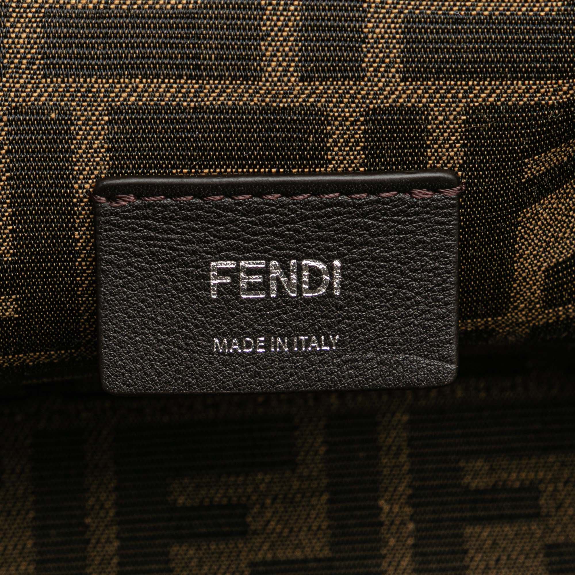 Small Fendi First Leather and Suede Striped Crossbody