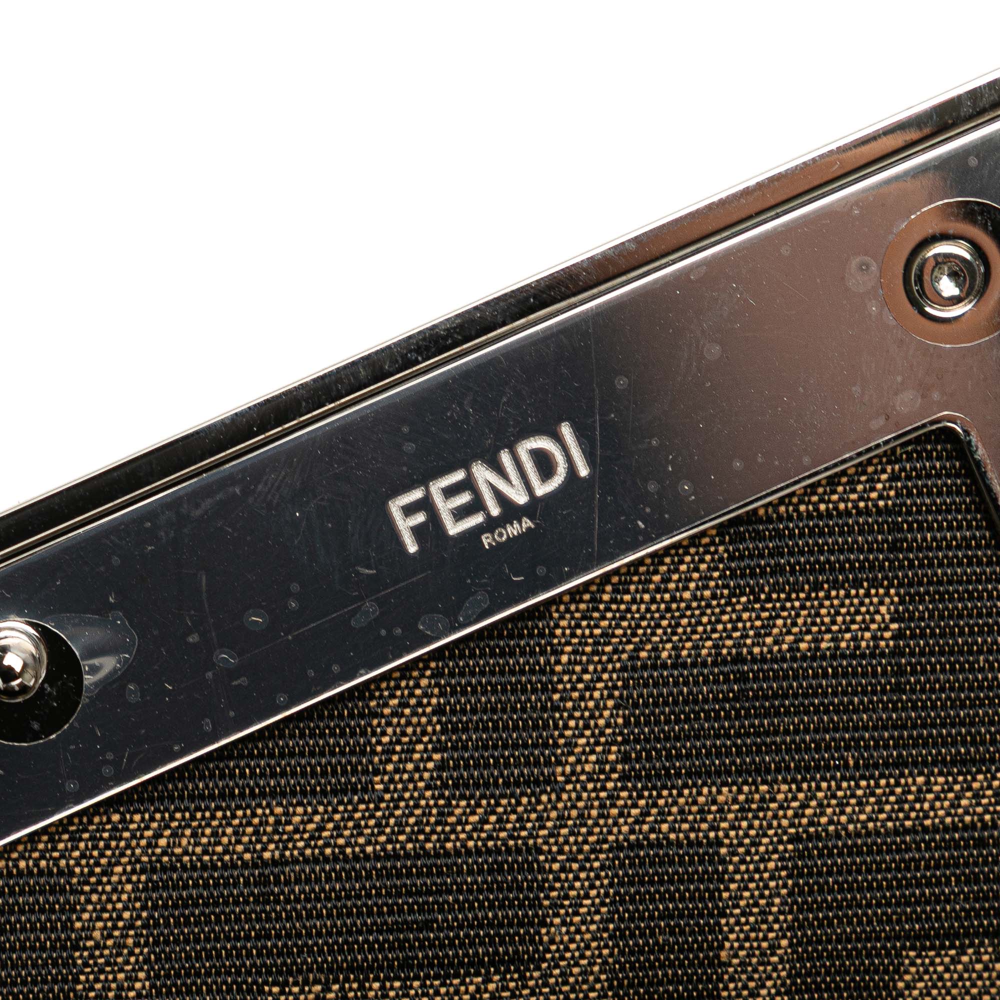 Small Fendi First Leather and Suede Striped Crossbody