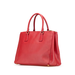 Saffiano Lux Galleria Double Zip Front Pocket Satchel
