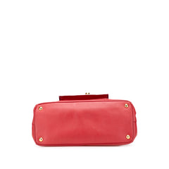 Saffiano Lux Galleria Double Zip Front Pocket Satchel