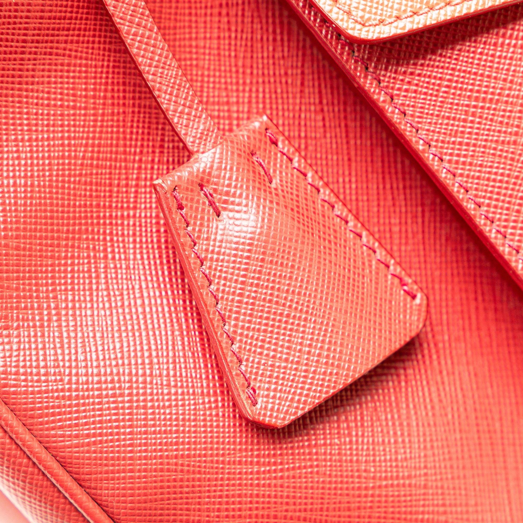 Saffiano Lux Galleria Double Zip Front Pocket Satchel