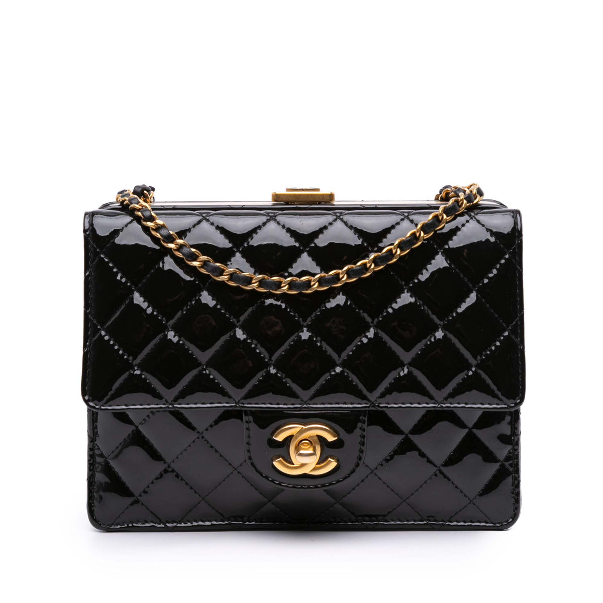 CC Quilted Patent Frame Flap