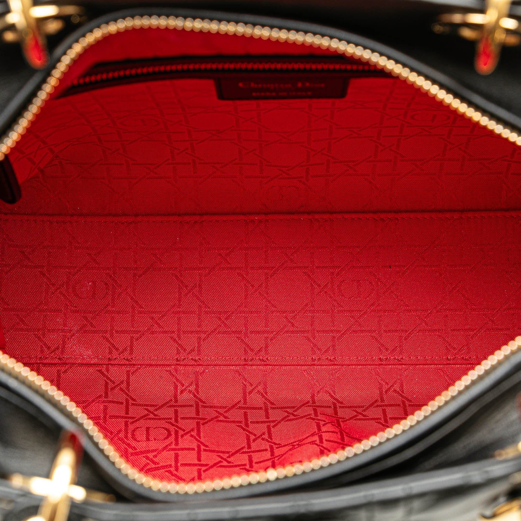 Large Lambskin Cannage Lady Dior
