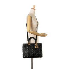 Large Lambskin Cannage Lady Dior