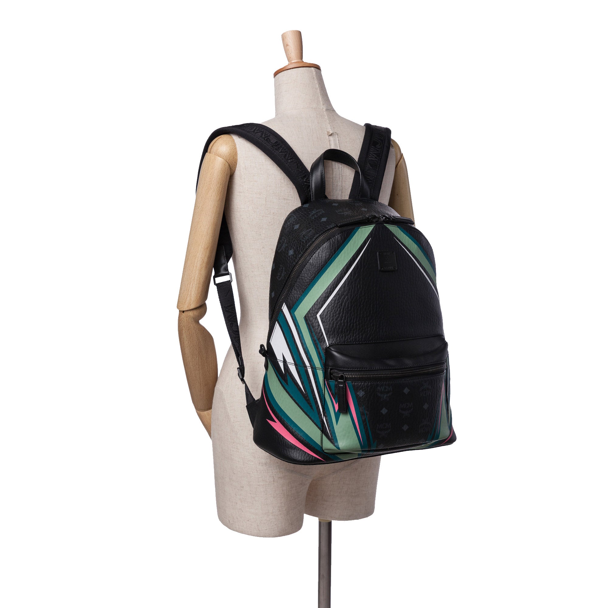 Medium Visetos Leather Stark MCmotor Backpack