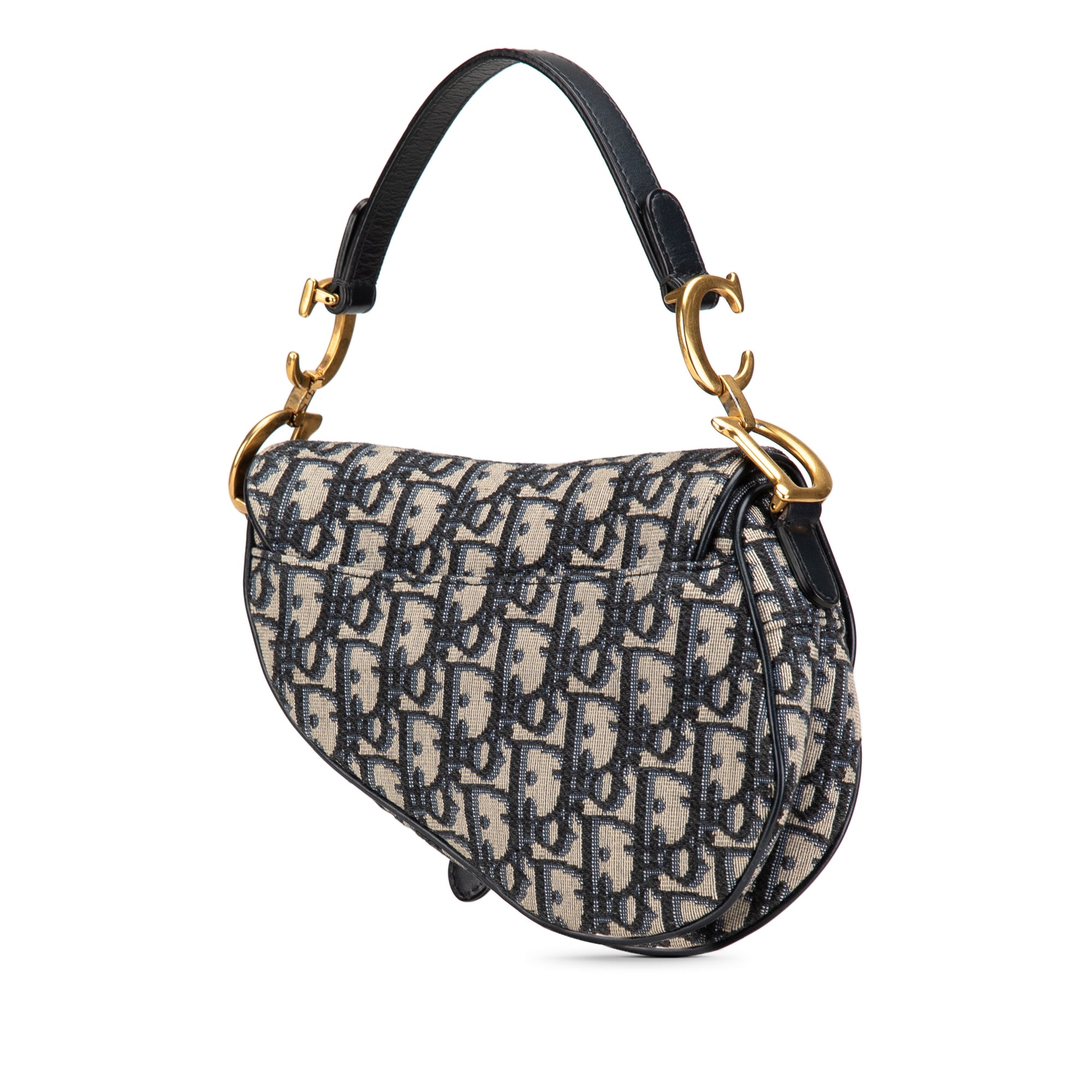 Mini Oblique Canvas Saddle Bag