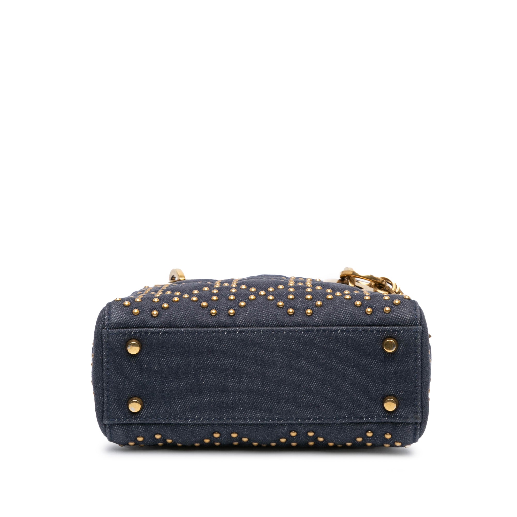 Mini Denim Cannage Studded Supple Lady Dior