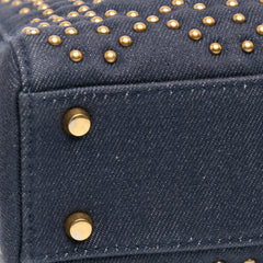 Mini Denim Cannage Studded Supple Lady Dior