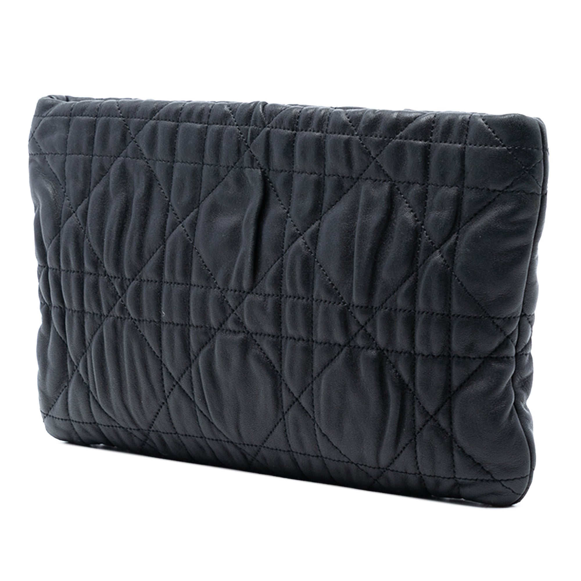 Calfskin Cannage Rose Clutch