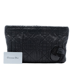 Calfskin Cannage Rose Clutch