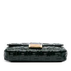 Large Zucca Embossed Patent Baguette Satchel