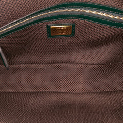 Large Zucca Embossed Patent Baguette Satchel