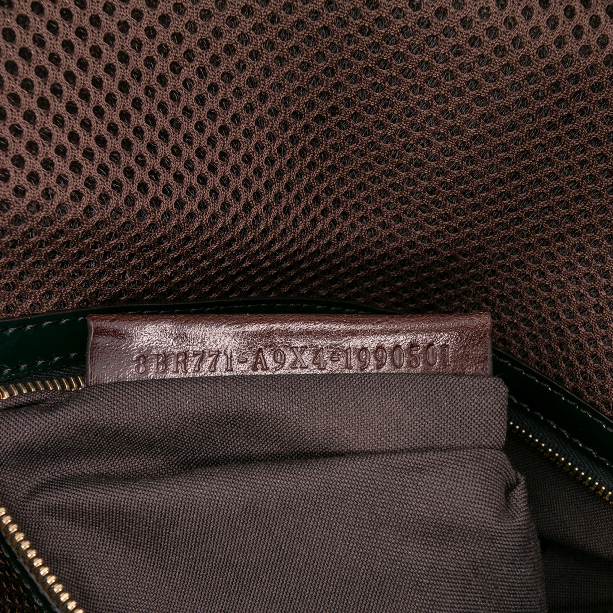 Large Zucca Embossed Patent Baguette Satchel