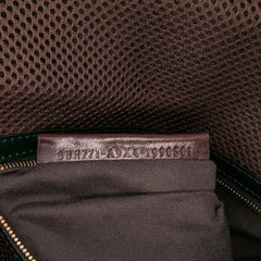 Large Zucca Embossed Patent Baguette Satchel
