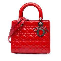 Medium Patent Cannage Whipstitch Lady Dior