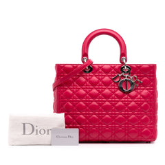 Large Lambskin Cannage Lady Dior