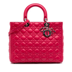 Large Lambskin Cannage Lady Dior