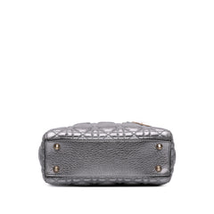 Small Metallic Grained Calfskin Cannage Supple Lady Dior