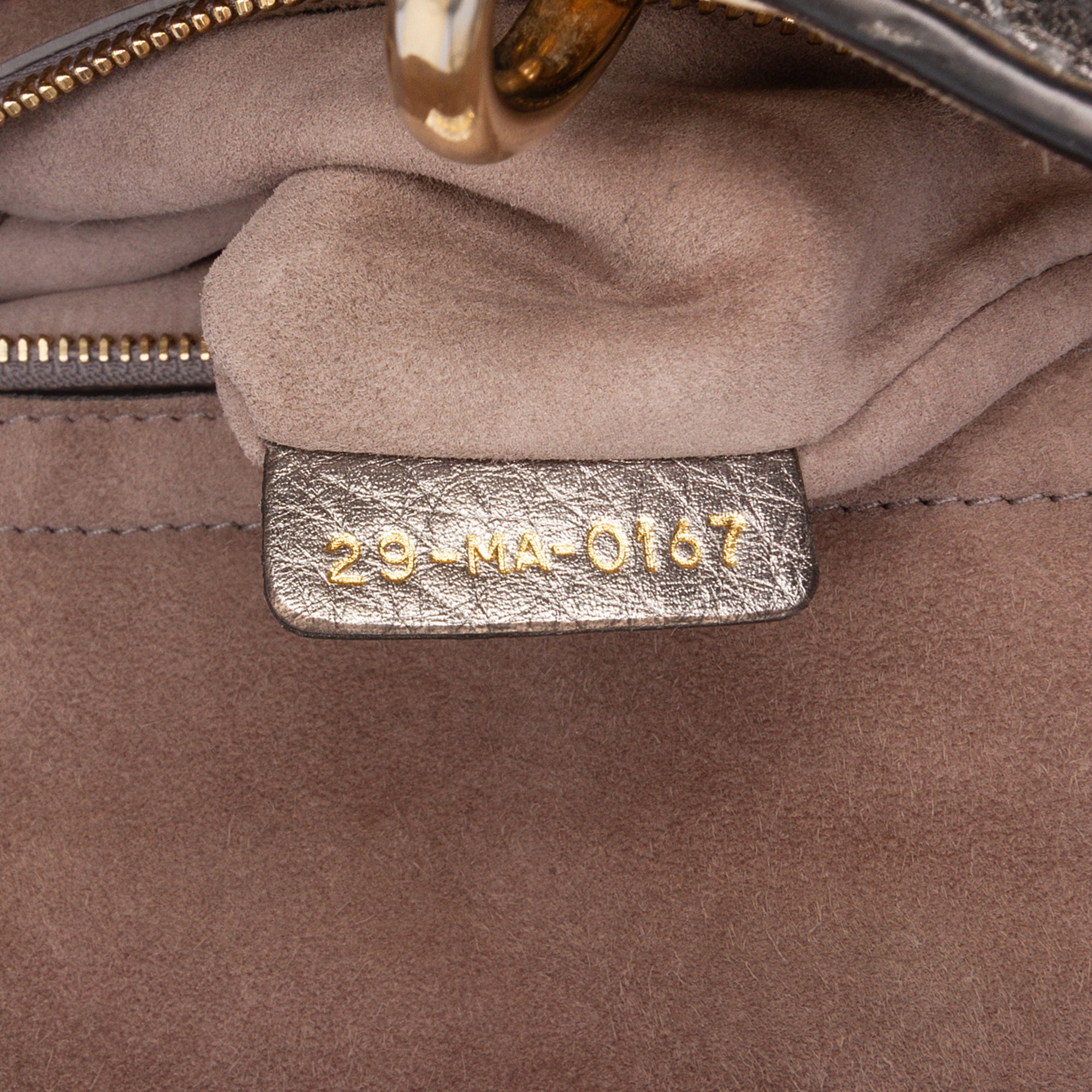 Small Metallic Grained Calfskin Cannage Supple Lady Dior