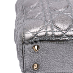 Small Metallic Grained Calfskin Cannage Supple Lady Dior