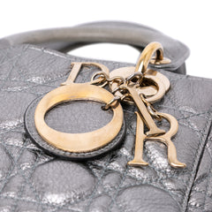 Small Metallic Grained Calfskin Cannage Supple Lady Dior