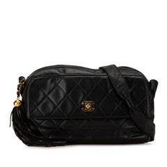 CC Quilted Lambskin Tassel Crossbody