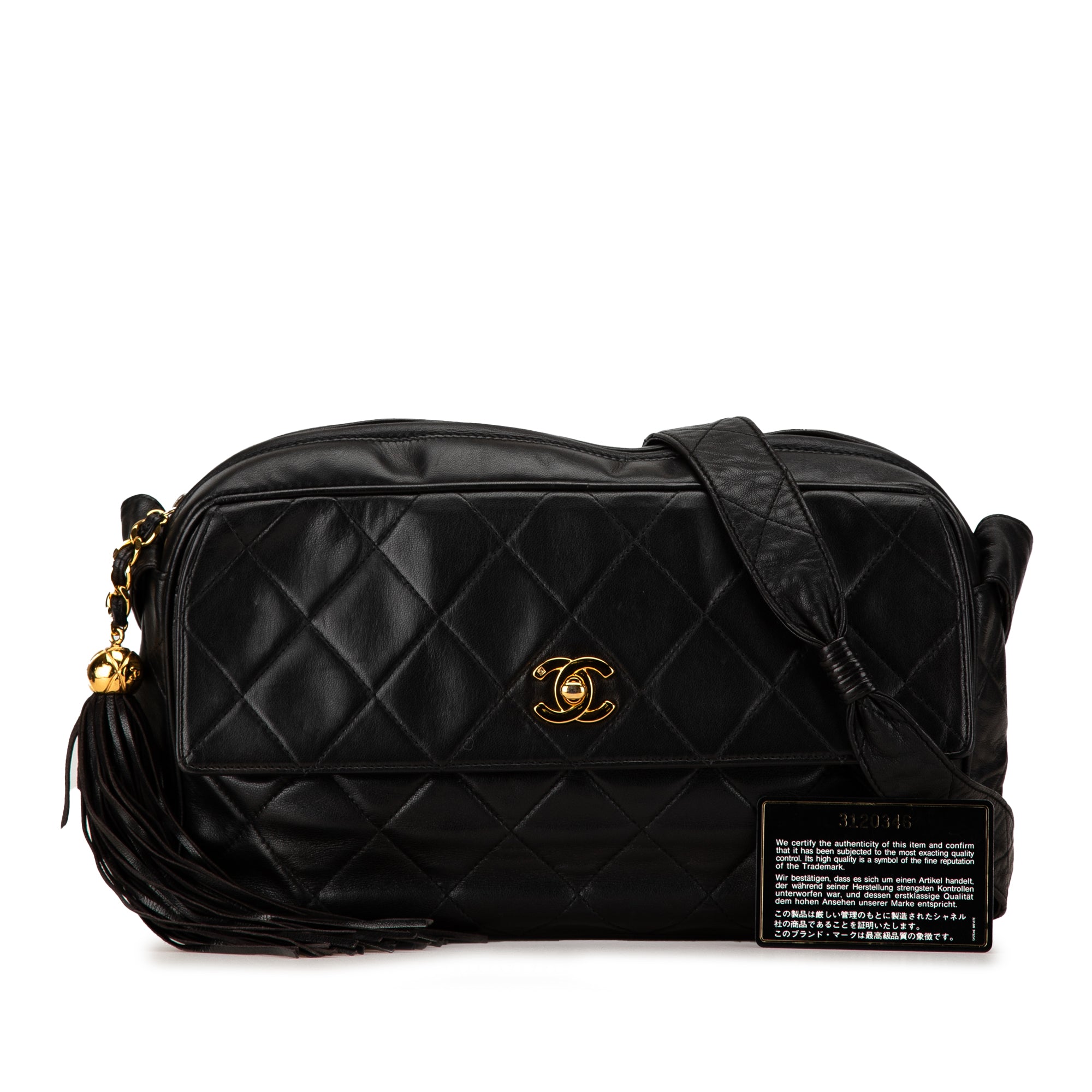 CC Quilted Lambskin Tassel Crossbody