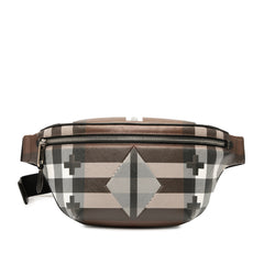 Geometric Check Coated Canvas Bum Bag