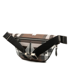 Geometric Check Coated Canvas Bum Bag
