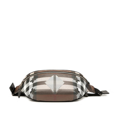 Geometric Check Coated Canvas Bum Bag