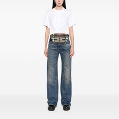 Geometric Check Coated Canvas Bum Bag