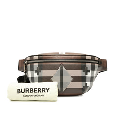 Geometric Check Coated Canvas Bum Bag