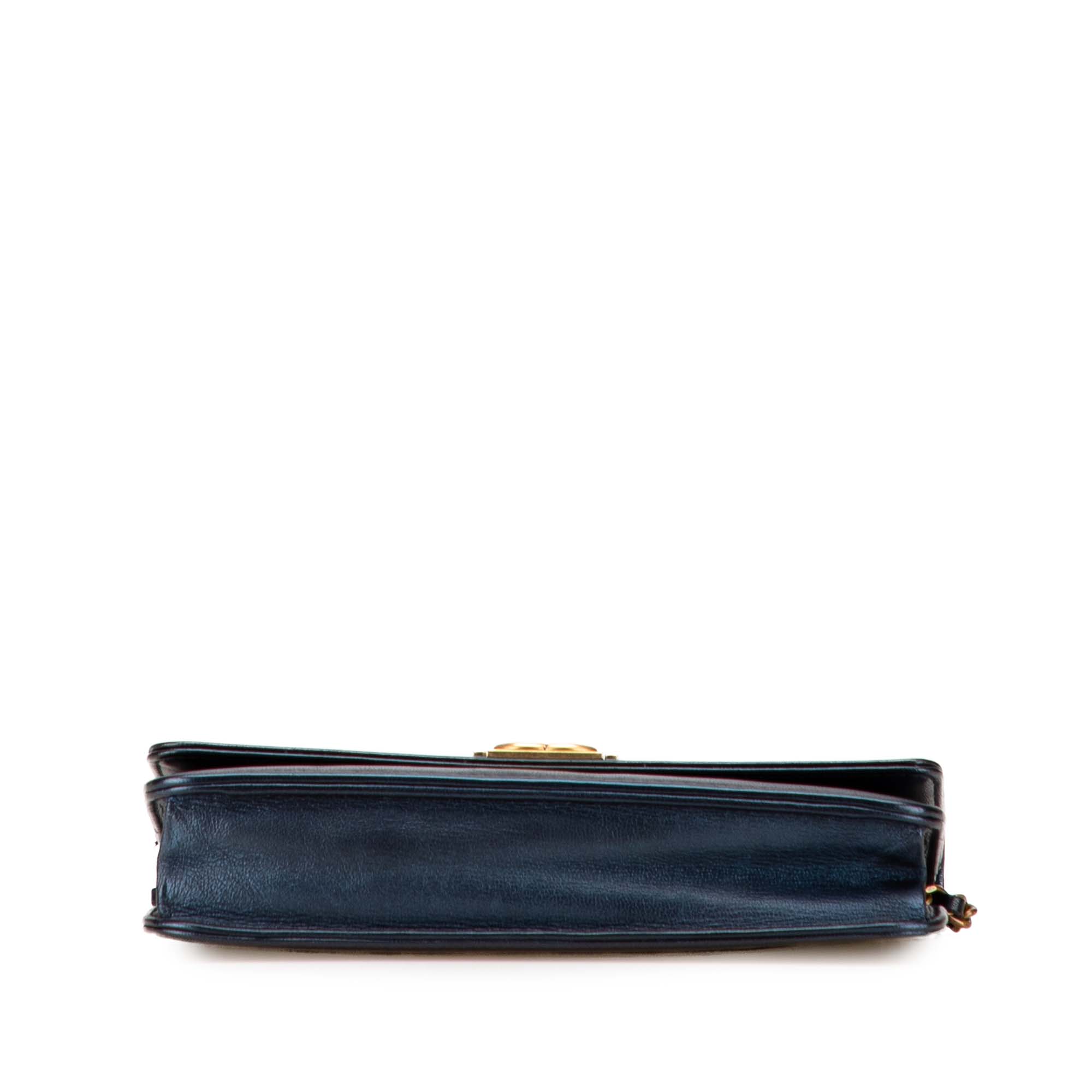 Calfskin Double Stitch Boy Wallet On Chain