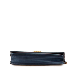 Calfskin Double Stitch Boy Wallet On Chain