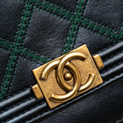 Calfskin Double Stitch Boy Wallet On Chain
