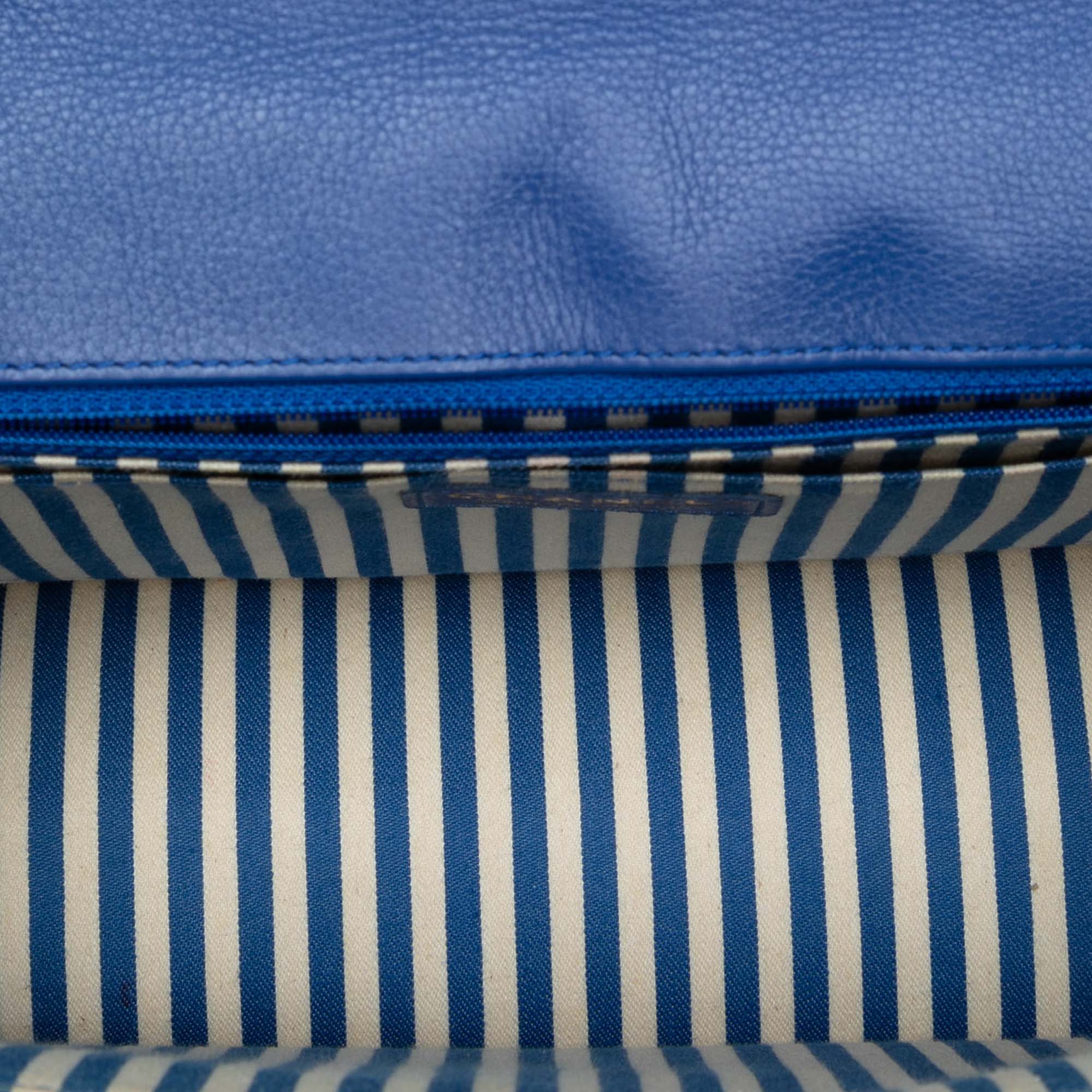 Medium CC Chevron Calfskin Envelope Flap