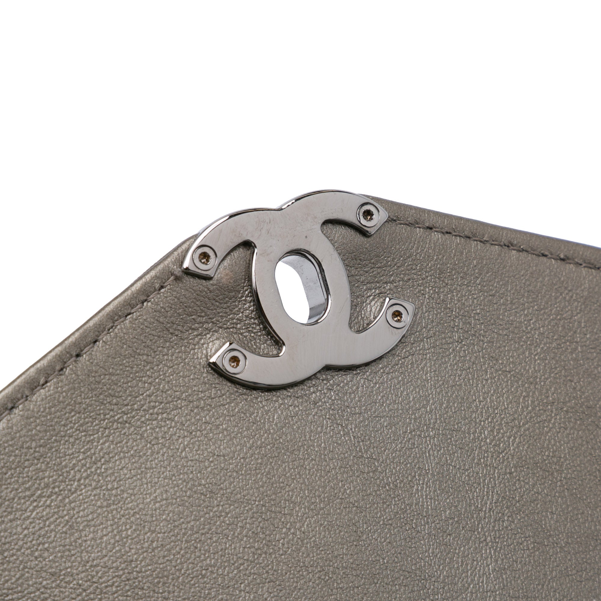 Mini Embellished Calfskin Chevron Square Envelop Flap