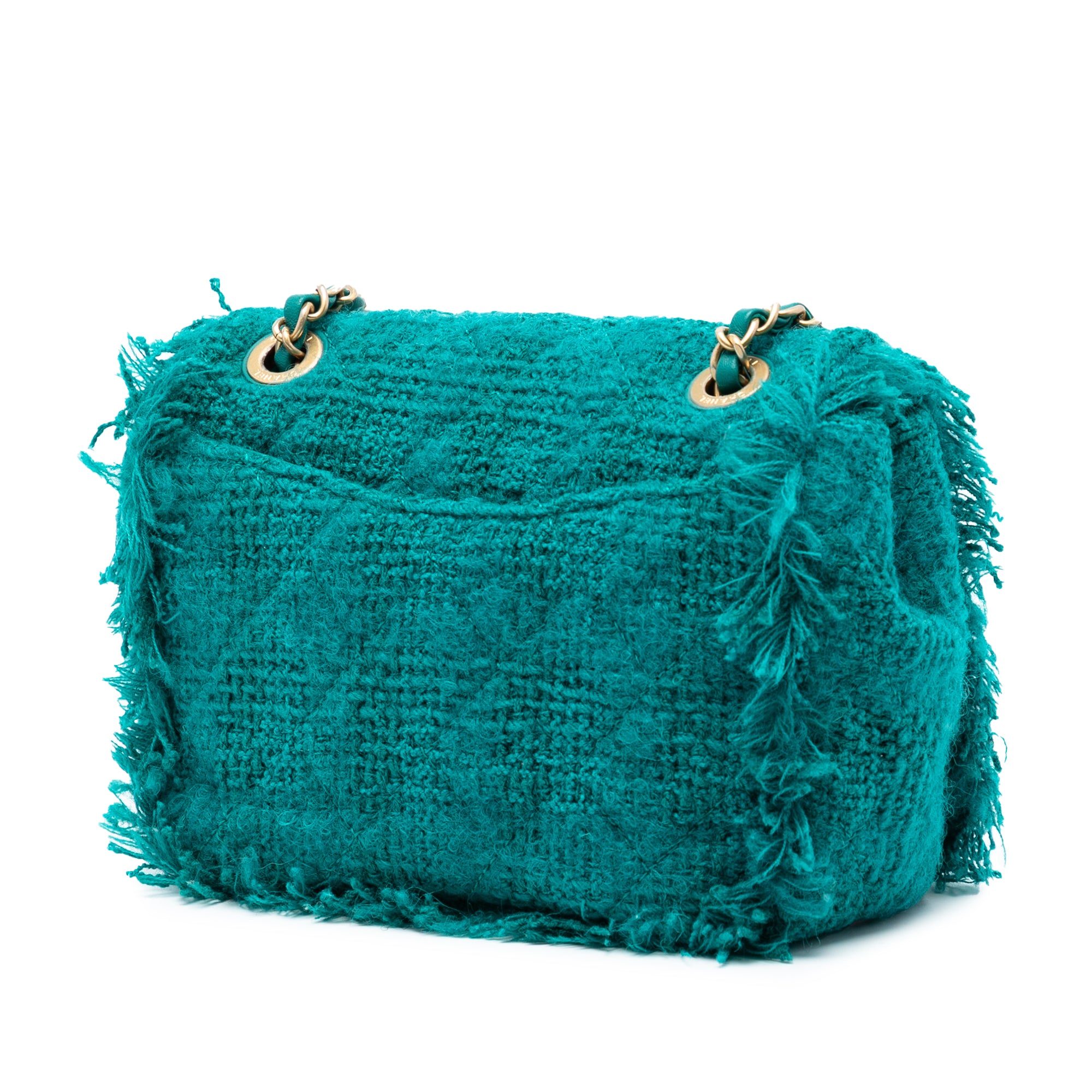 Small Wool Tweed Giant Logo Flap