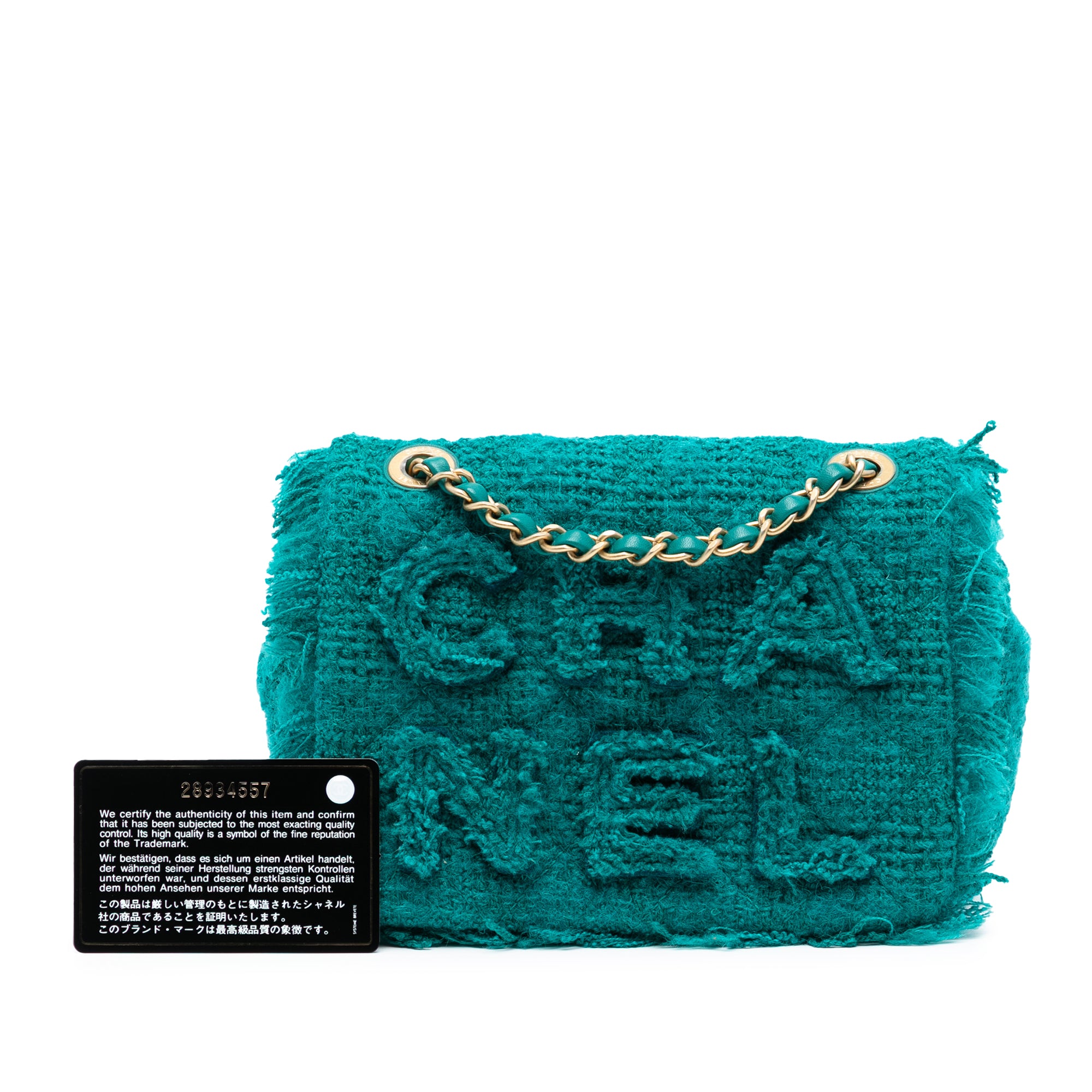 Small Wool Tweed Giant Logo Flap