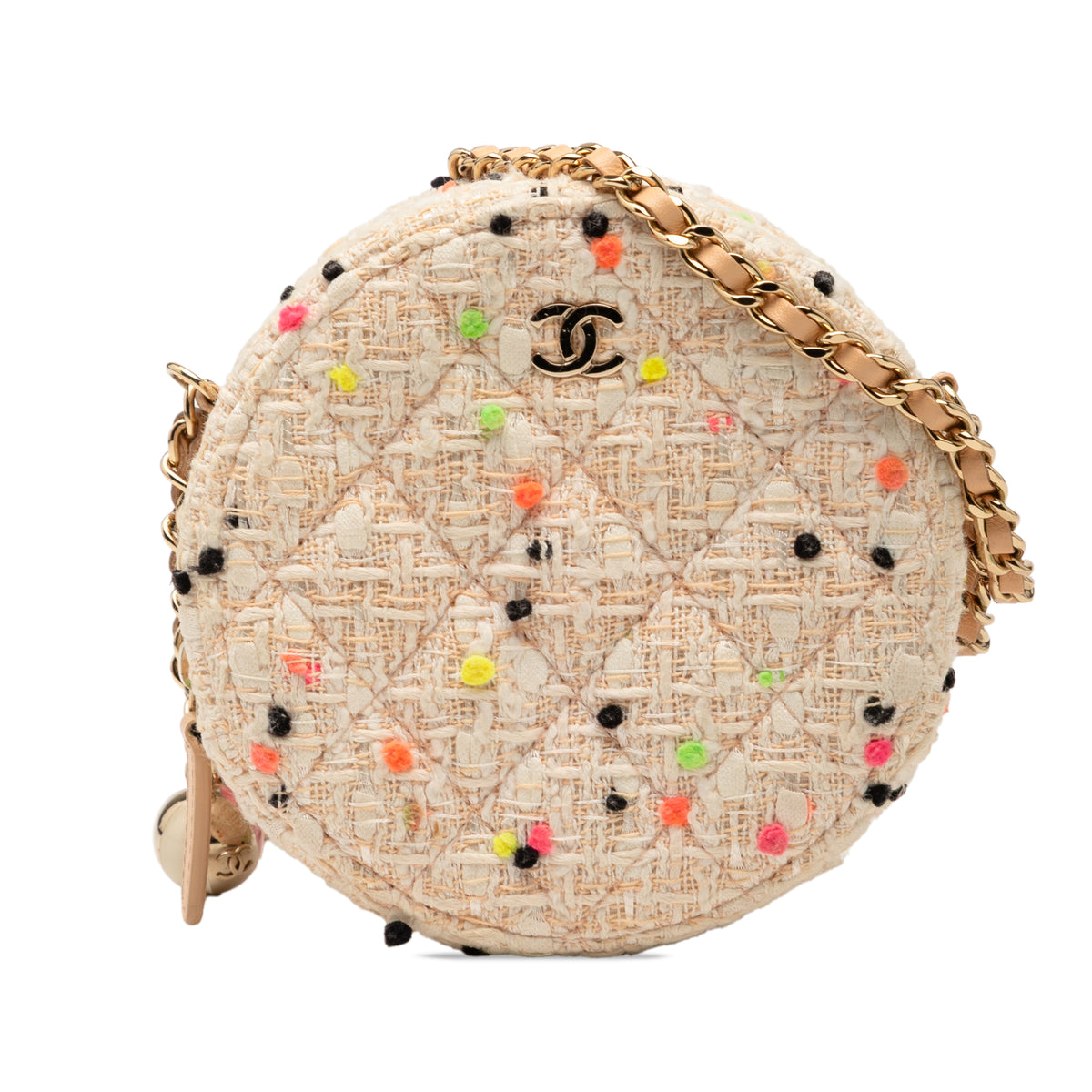 CC Quilted Tweed Round Crossbody