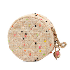 CC Quilted Tweed Round Crossbody