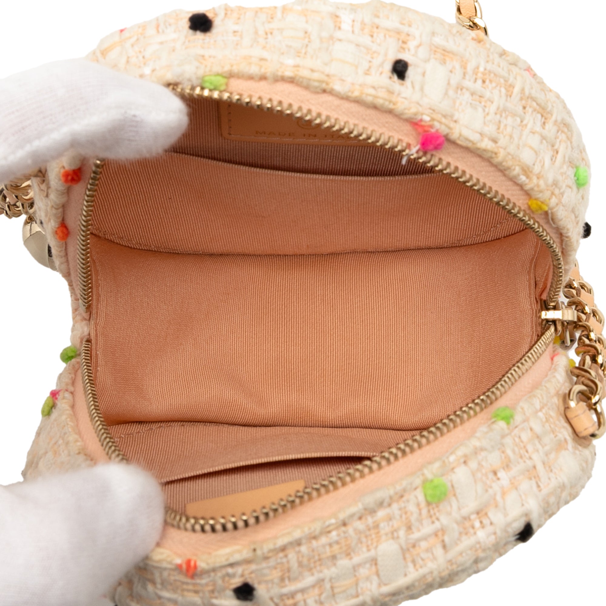 CC Quilted Tweed Round Crossbody