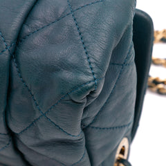 Small Iridescent Calfskin Chic Quilt Flap